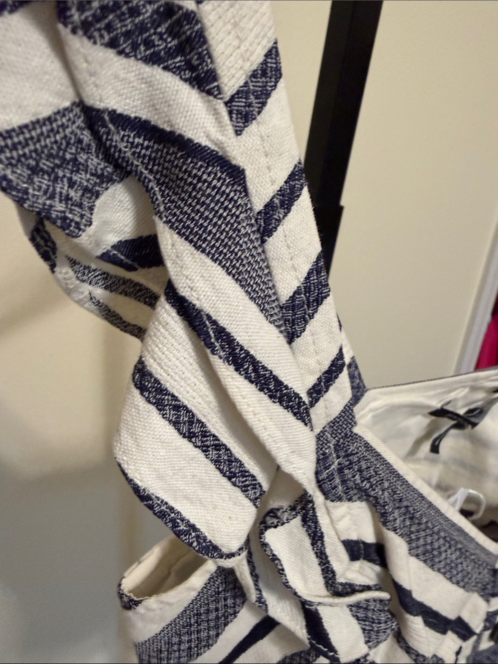 Marissa Web 💗Striped Button-Front Crop Top - Navy & White - Picture 8 of 13